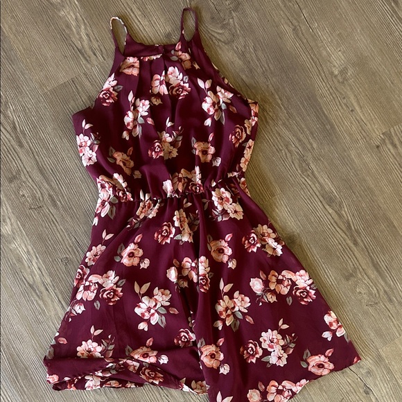 Blue Rain Dresses & Skirts - Blue Rain Floral Midi Dress - Burgundy and Pink